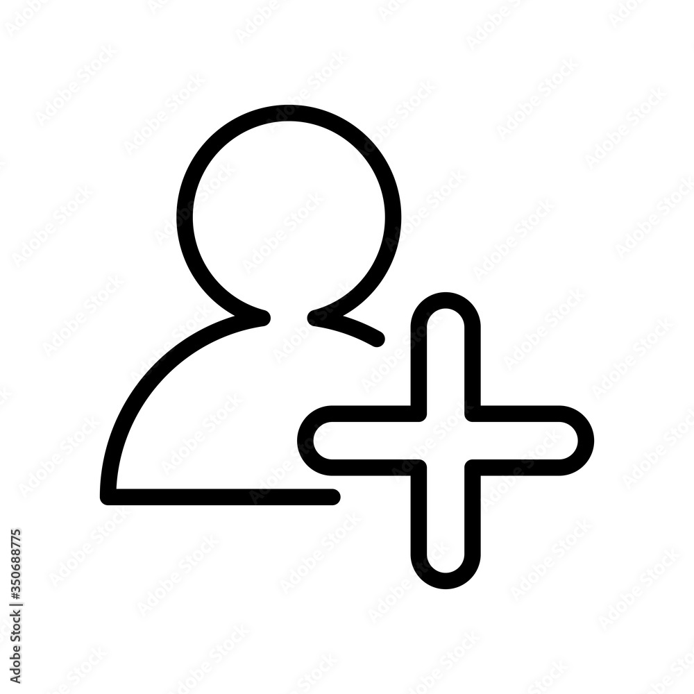user with pluss symbol line style icon user with pluss symbol line style icon
