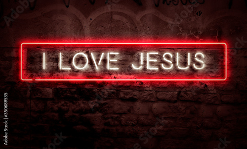 I Love Jesus Neon Sign Creative Christian Concept