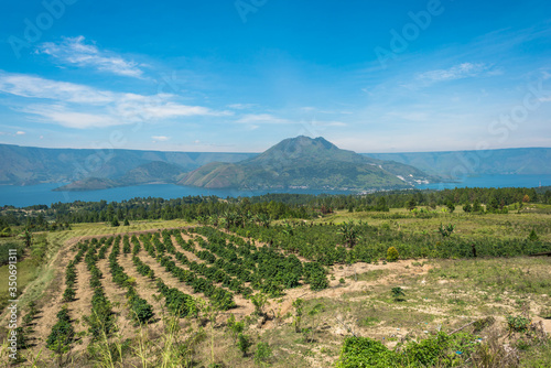 The volcano Pusuk Buhit, a 2000m high mountain at the Lake Toba, the largest volcanic lake in the world.In the Batak mythology the summit is called the birthplace of the Batak tribe