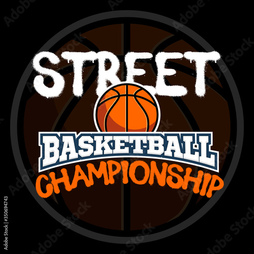 street basketball championship colorful logo