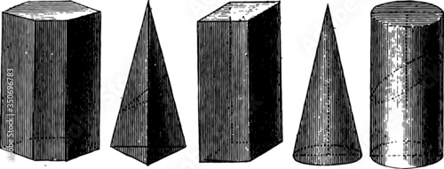 Old drawing of a Geometric Shapes Diagram Vector