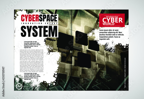 Modern vector templates for brochure, magazine, flyer, booklet with technology concept in background