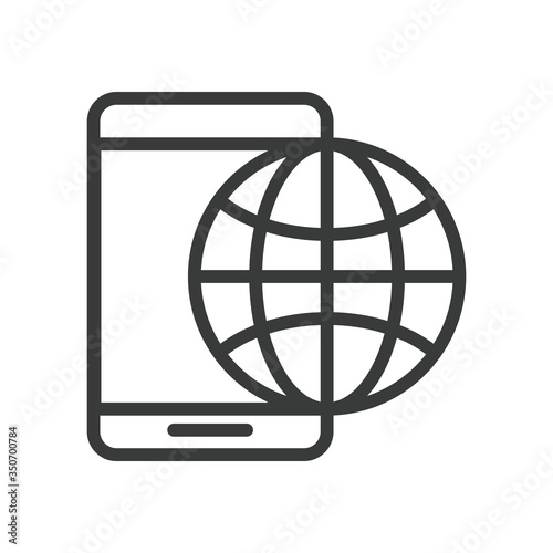 smartphone with sphere browser line style