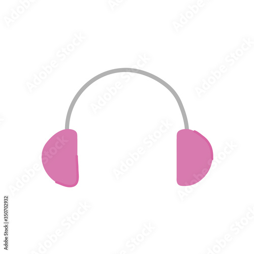 headphones device icon, flat style