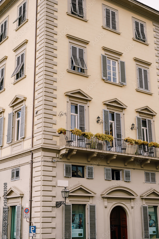 The facade of building in Florence, Italy