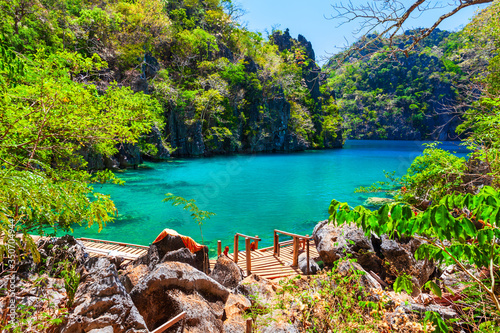 Kayangan Lake in Coron island, Philippines photo