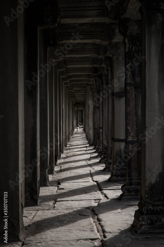 Old temple corridor, Angkor Wat