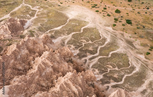 Catherdral Gorge Aerial with Swirling Erosion Lines photo