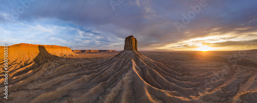 Erosion Cuts Deep Lines in the Earth Surround the Chimney Rock M photo
