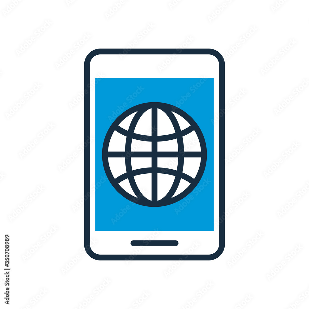 smartphone with sphere browser fill style smartphone with sphere browser fill style