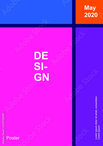 Wallpaper Mural Bright fresh colors abstract pattern background cover design. A4 vertical orientation front page mock up. Cover design template for cover, presentation, brochure, catalog, poster, book, magazine, etc. Torontodigital.ca