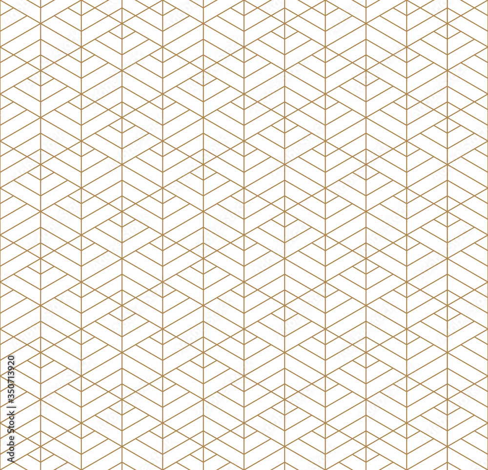 Seamless geometric pattern inspired by Japanese Kumiko ornament. - obrazy, fototapety, plakaty 