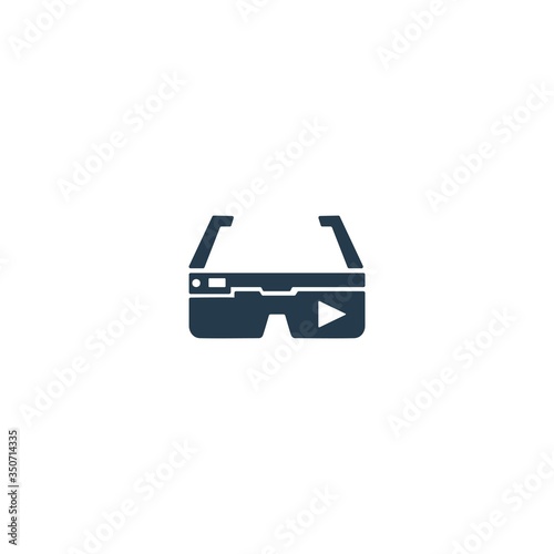 Smart glasses with camera. Scanner glasses symbol. Wearable technology sign. Innovative icon design for modern tech concept, web and mobile design.