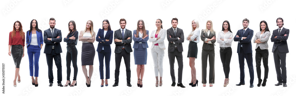 group of young entrepreneurs standing in a row