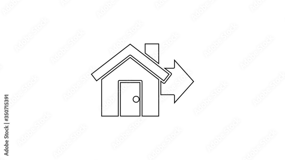 Black line Sale house icon isolated on white background. Buy house concept. Home loan concept, rent, buying a property. 4K Video motion graphic animation Black line Sale house icon isolated on white background. Buy house concept. Home loan concept, rent, buying a property. 4K Video motion graphic animation