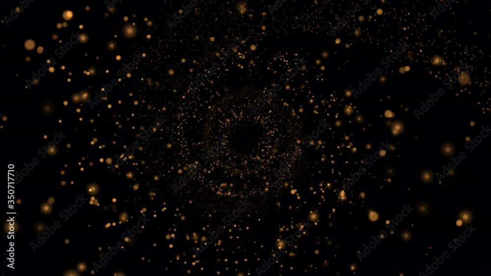 Abstract motion background bokeh golden particles effect 4K video