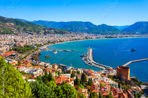 Alanya aerial panoramic view, Turkey