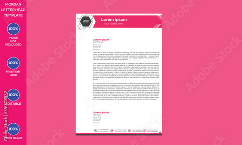 Abstract business modern letterhead template & A4 paper Size