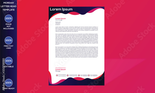 Abstract business modern letterhead template & A4 paper Size