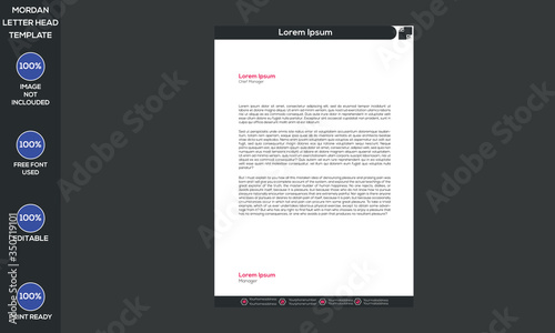 Abstract business modern letterhead template & A4 paper Size