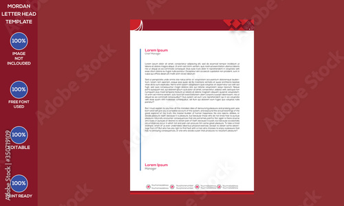 Abstract business modern letterhead template & A4 paper Size