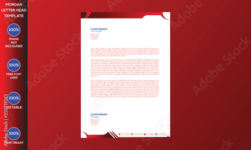 Abstract business modern letterhead template & A4 paper Size
