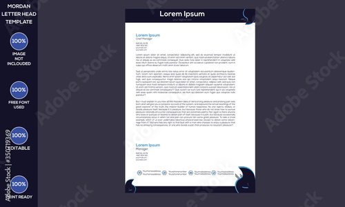 Abstract business modern letterhead template & A4 paper Size
