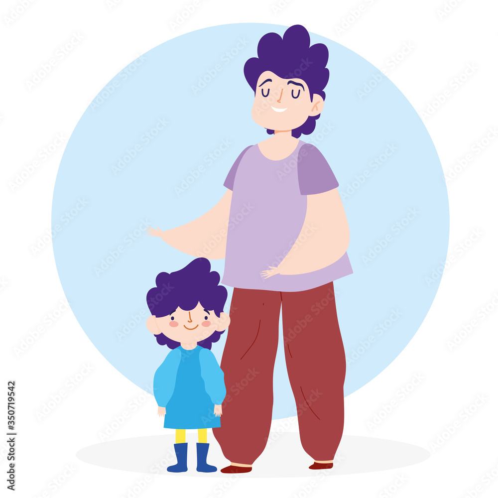 Father and daughter vector design
