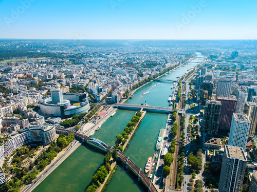 Paris aerial panoramic view  France