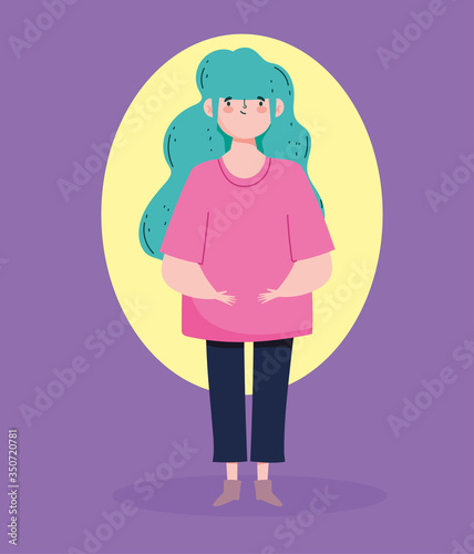 avatar woman with aquamarine hair vector design