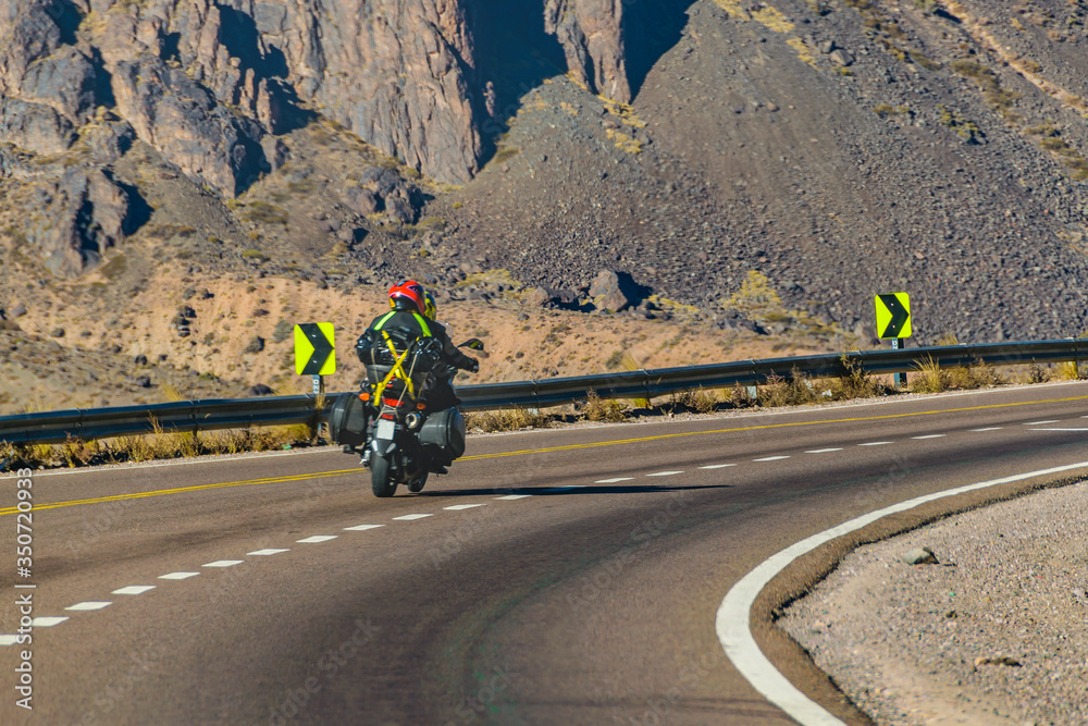 Motorcycle at Andean Highway, Mendoza, Argentina