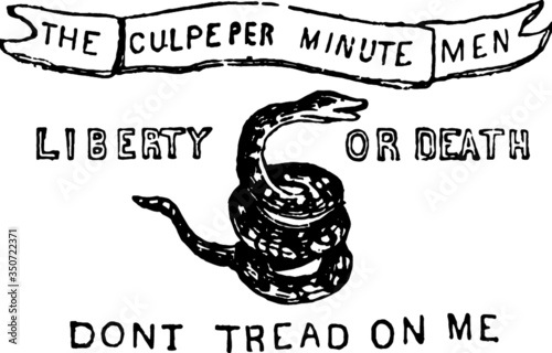 Hand Drawn illustration of a Liberty or Death Flag