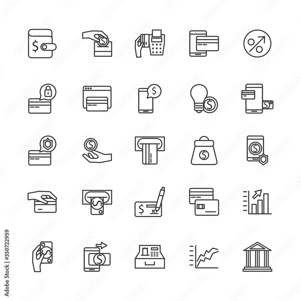 bundle of payment on line set icons bundle of payment on line set icons
