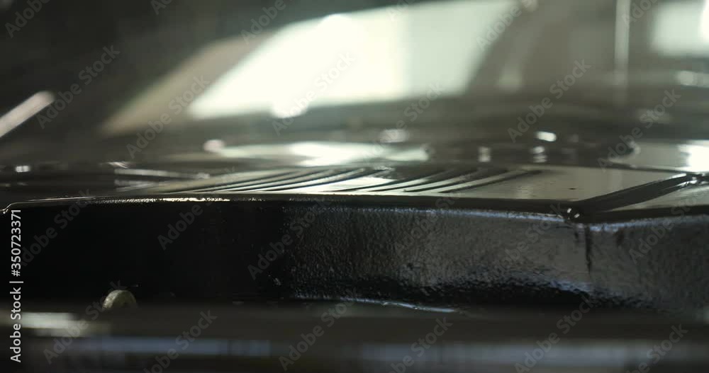 Washing car engine. Car wash service before and after washing. Cleaning maintenance. Before and