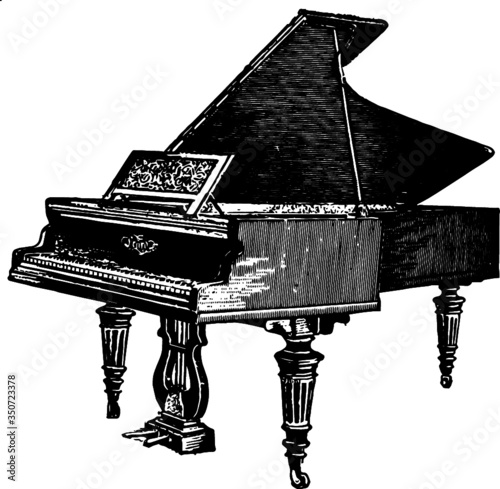 Hand Drawn illustration of a Master Grand Piano
