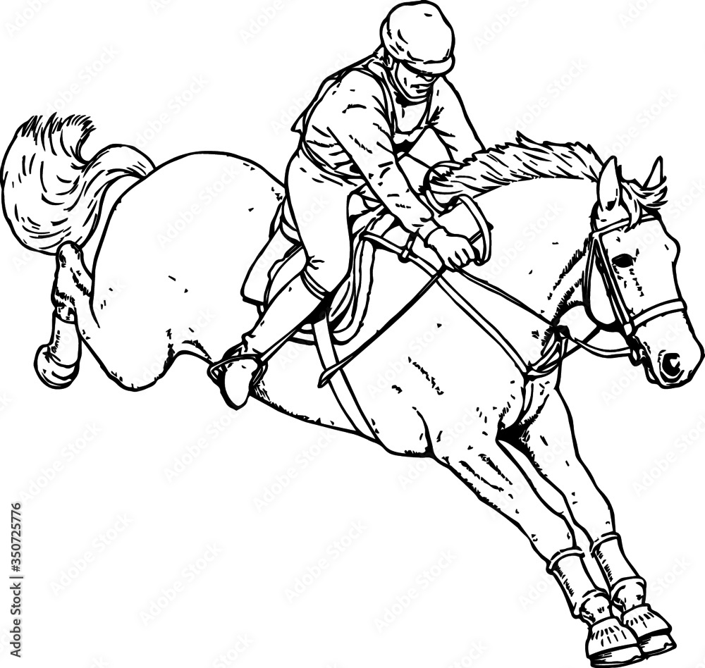 Fototapeta premium Old Horse Racer Vector