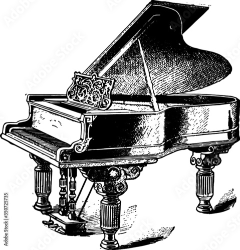 Artists Sketch of a Old Grand Piano