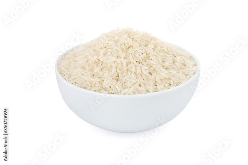 Basmati rice, basmati rice in white bowl, on white background (Tr- beyaz basmati)
