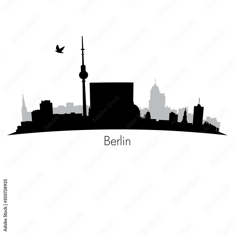 Obraz premium Black vector Berlin silhouette skyline