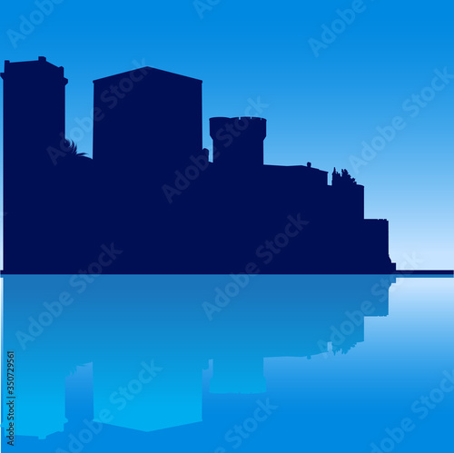 Mandelieu-la Napoule Castle. Vector illustration