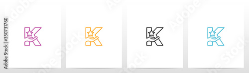 Hand Holding Star On Letter Logo Design K