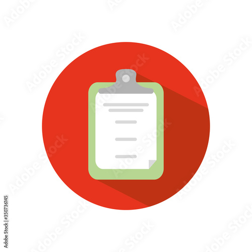 clipboard icon, block flat style