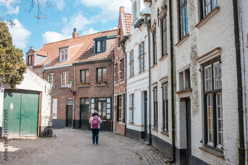 street in the old town of Bruges Belgium