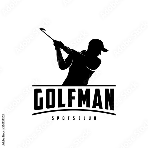 vintage Golfer silhouette logo design