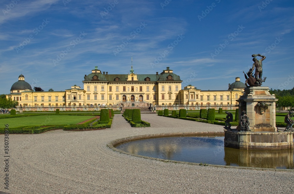 Panoramic view of Drottningholm Palace in Sweden