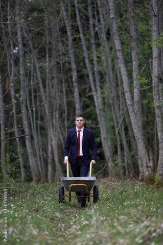 businessman farmer. Portrait of a man in a business suit. 