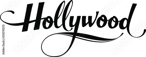 Hollywood - custom calligraphy text