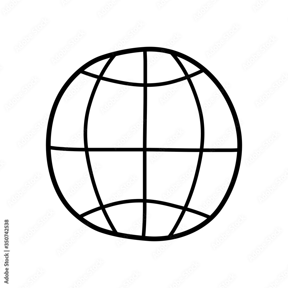 global sphere icon, line style global sphere icon, line style