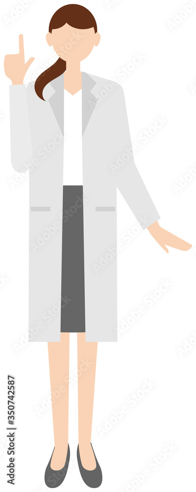 Vector image of a female doctor in in the white coat Vector image of a female doctor in in the white coat