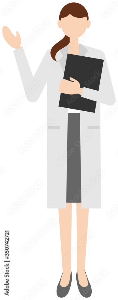 Vector image of a female doctor in in the white coat Vector image of a female doctor in in the white coat